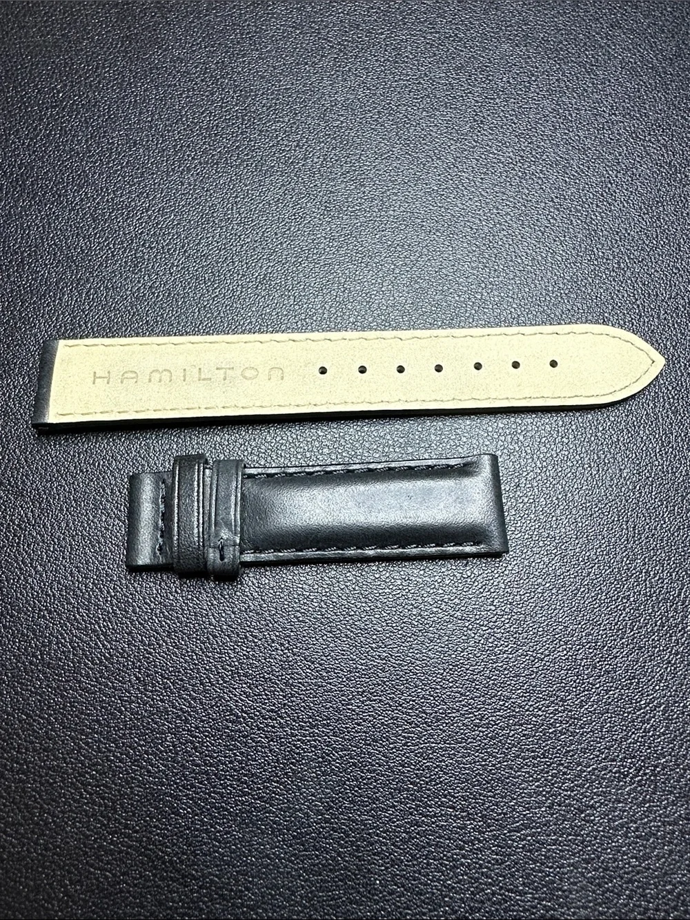 Hamilton 17mm Black Leather Watch Strap